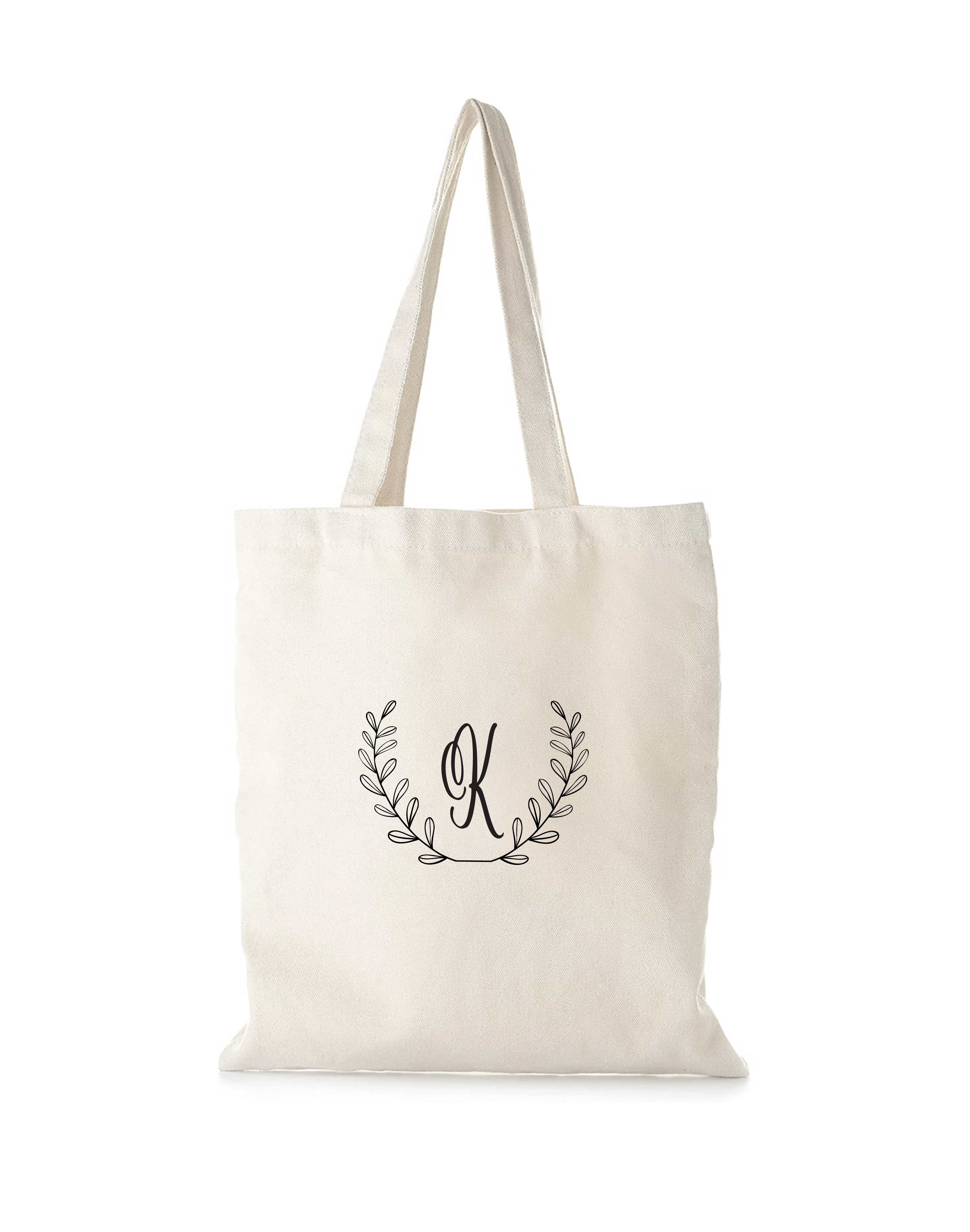 Personalised Cotton Eco-friendly White Tote Bag with Initial